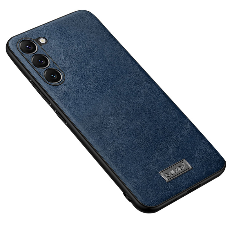 SULADA For Samsung Galaxy S24 Cell Phone Cases PU Leather+TPU+PC Back Cover - Blue