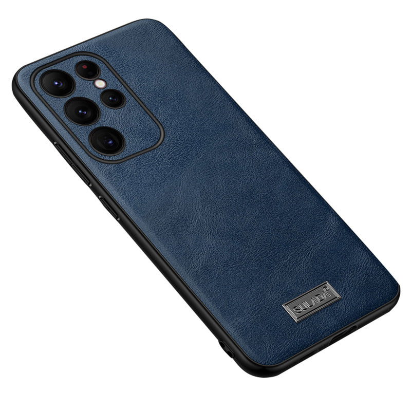 SULADA Cell Phone Cases for Samsung Galaxy S24 Ultra PU Leather+TPU+PC Cover - Blue