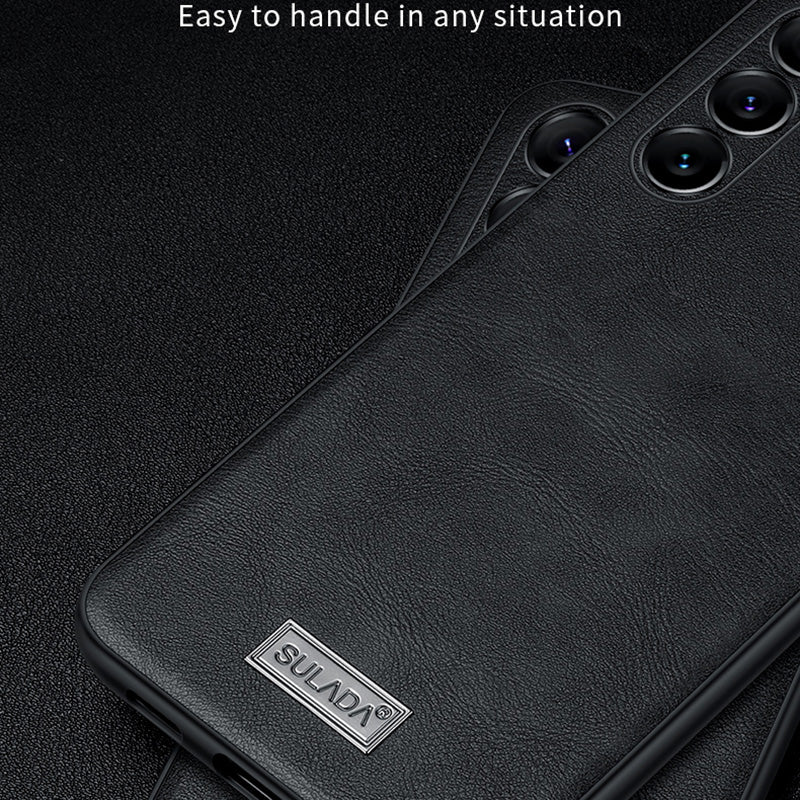 SULADA Cell Phone Cases for Samsung Galaxy S24 Ultra PU Leather+TPU+PC Cover - Brown