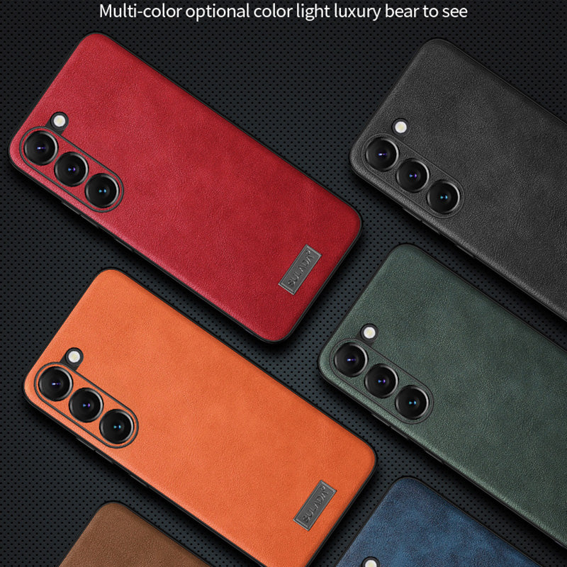 SULADA Cell Phone Cases for Samsung Galaxy S24 Ultra PU Leather+TPU+PC Cover - Brown