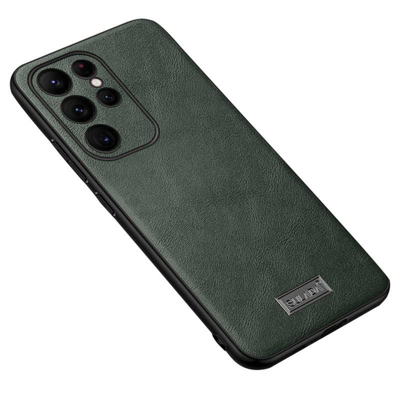 SULADA Cell Phone Cases for Samsung Galaxy S24 Ultra PU Leather+TPU+PC Cover - Green