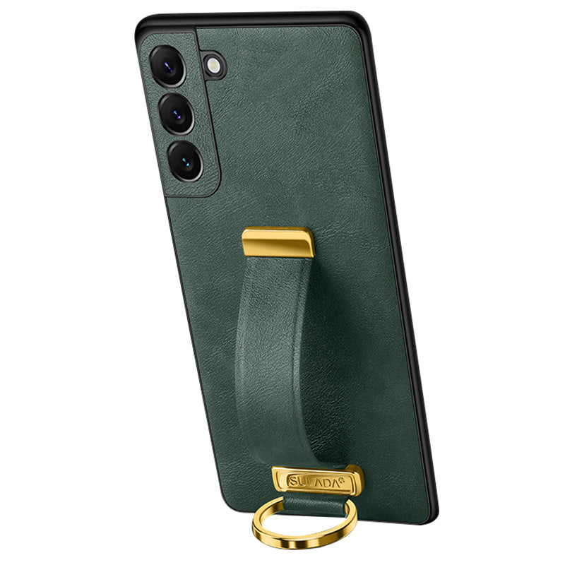 SULADA Fashion Series for Samsung Galaxy S24+ Case Leather+PC+TPU Crazy Horse Phone Back Shell - Green