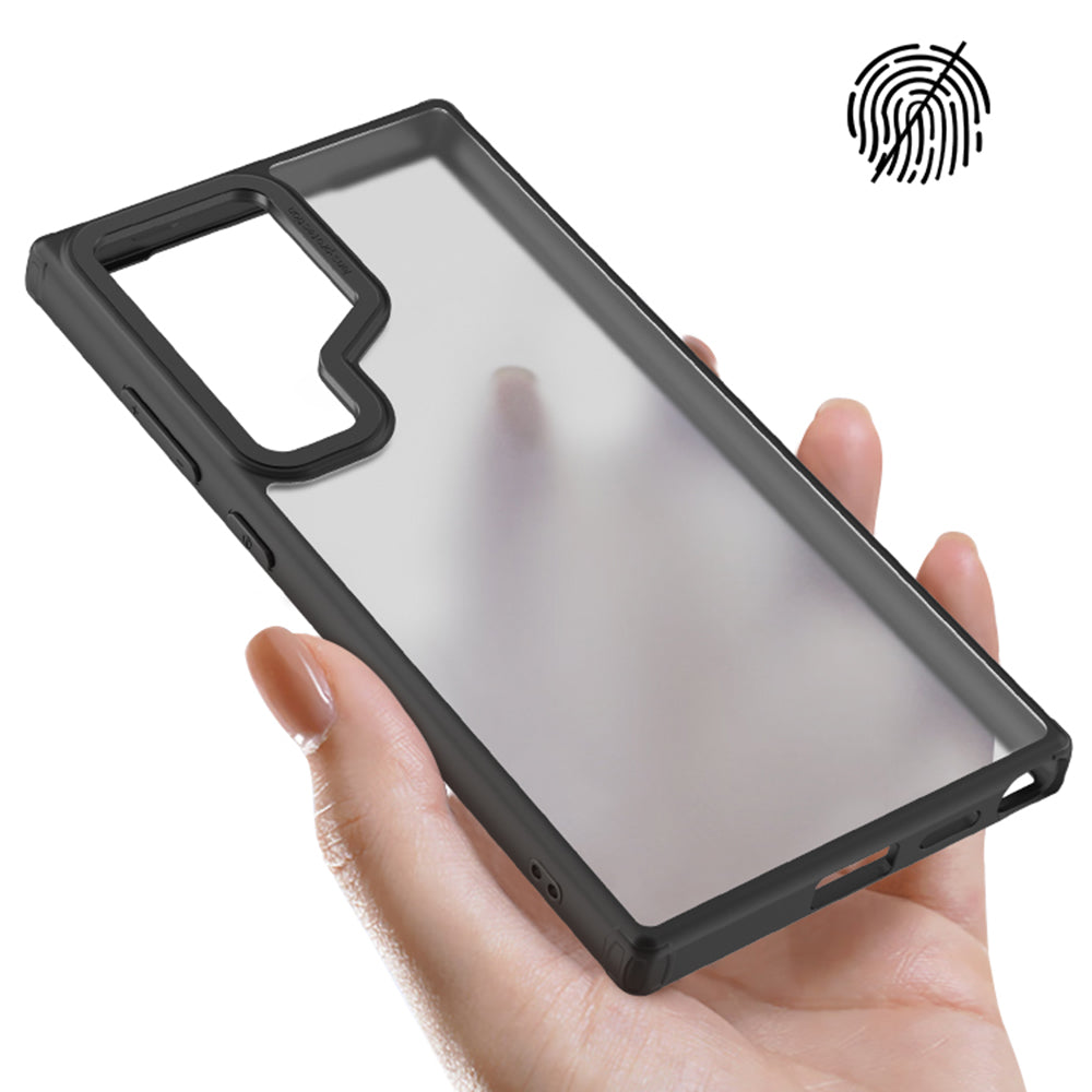 X-LEVEL For Samsung Galaxy S24 Ultra Case Drop Protection PC+TPU Matte Cover - Transparent