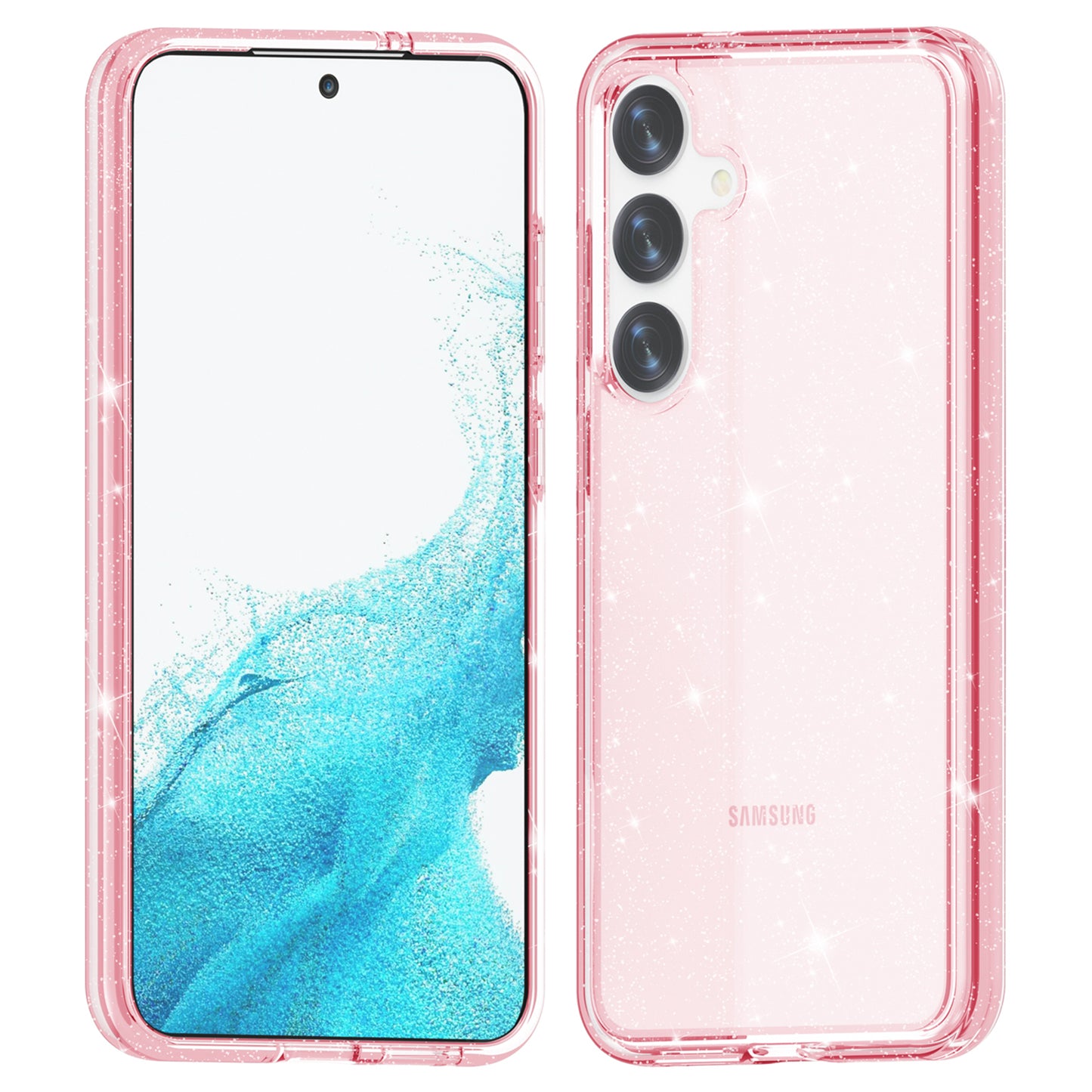 For Samsung Galaxy S24 Case Anti-scratch Sparkly Glitter Phone Cover - Pink