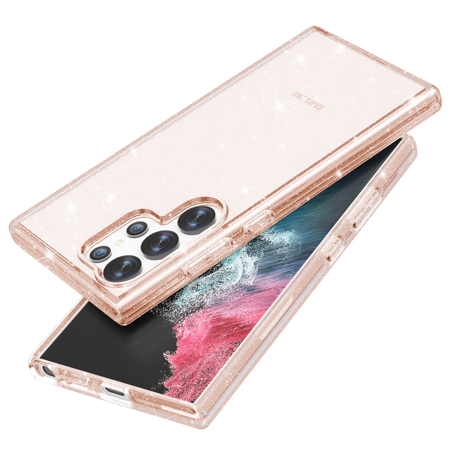For Samsung Galaxy S24 Ultra Case Anti-scratch Glitter Phone Cover - Gold