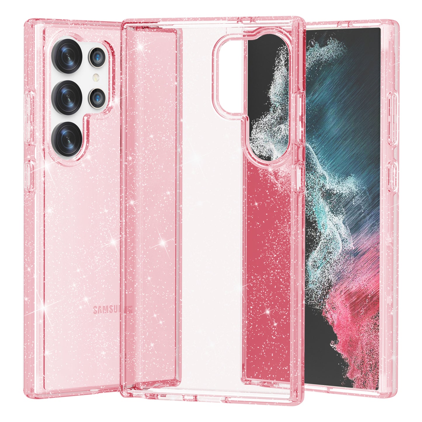 For Samsung Galaxy S24 Ultra Case Anti-scratch Glitter Phone Cover - Pink