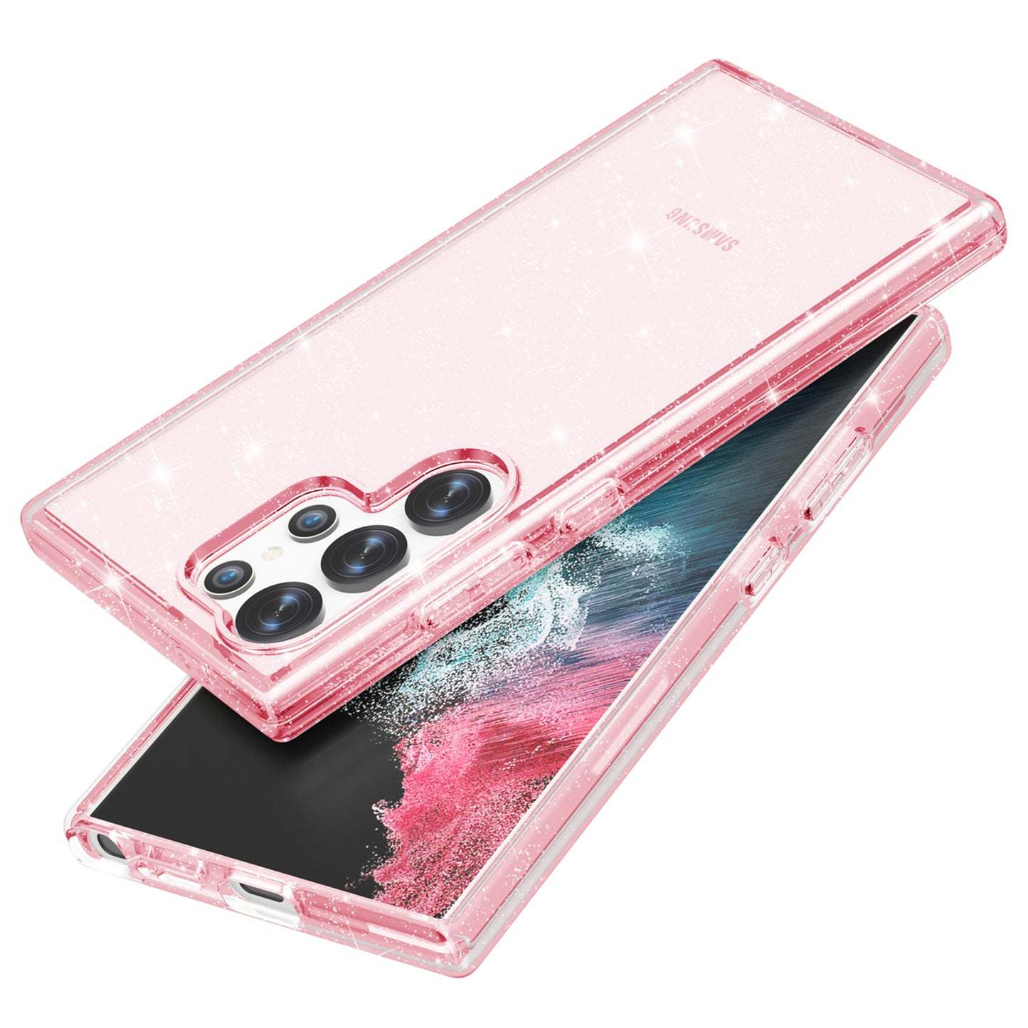 For Samsung Galaxy S24 Ultra Case Anti-scratch Glitter Phone Cover - Pink