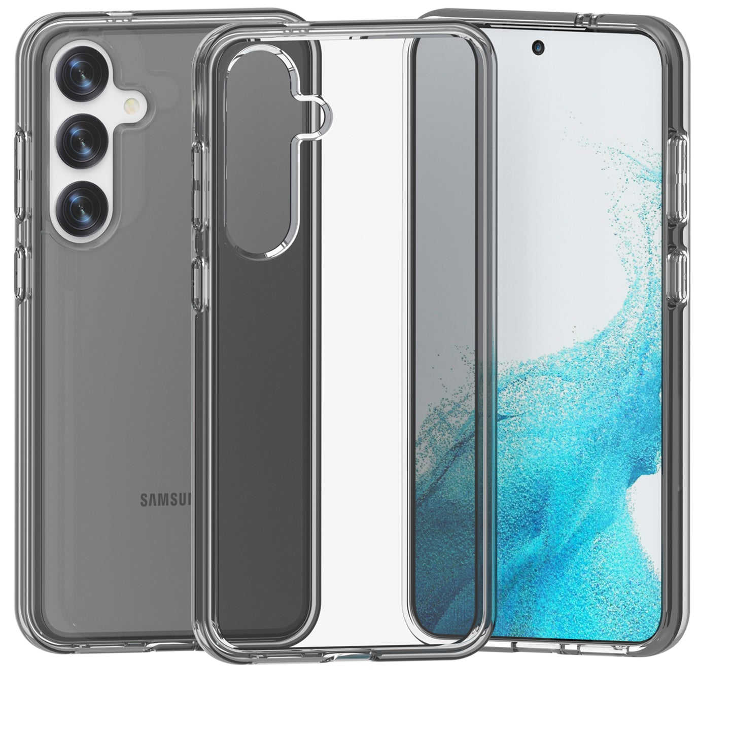 For Samsung Galaxy S24+ Phone Case PC+TPU Ultra Clear Phone Cover - Transparent Black