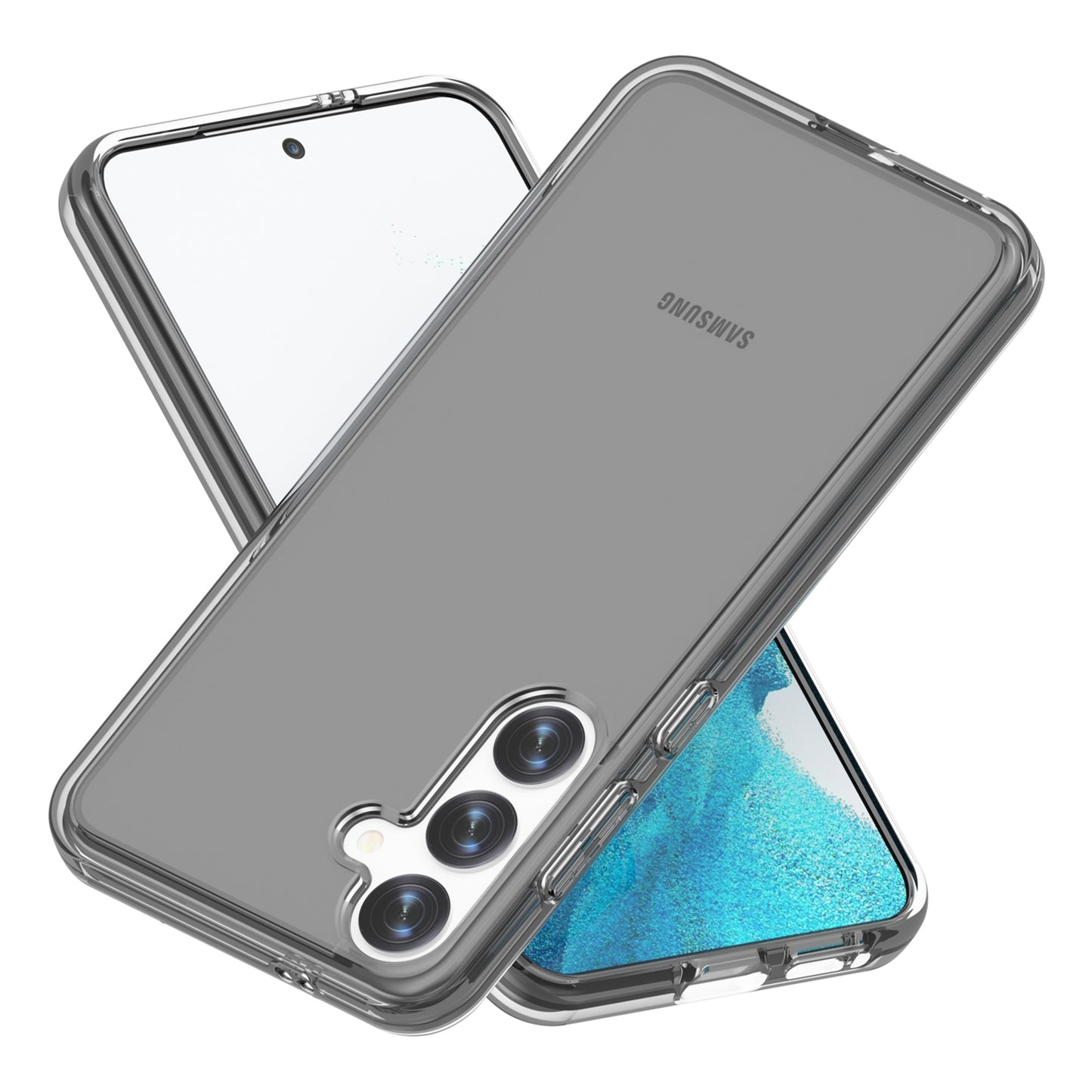 For Samsung Galaxy S24+ Phone Case PC+TPU Ultra Clear Phone Cover - Transparent Black