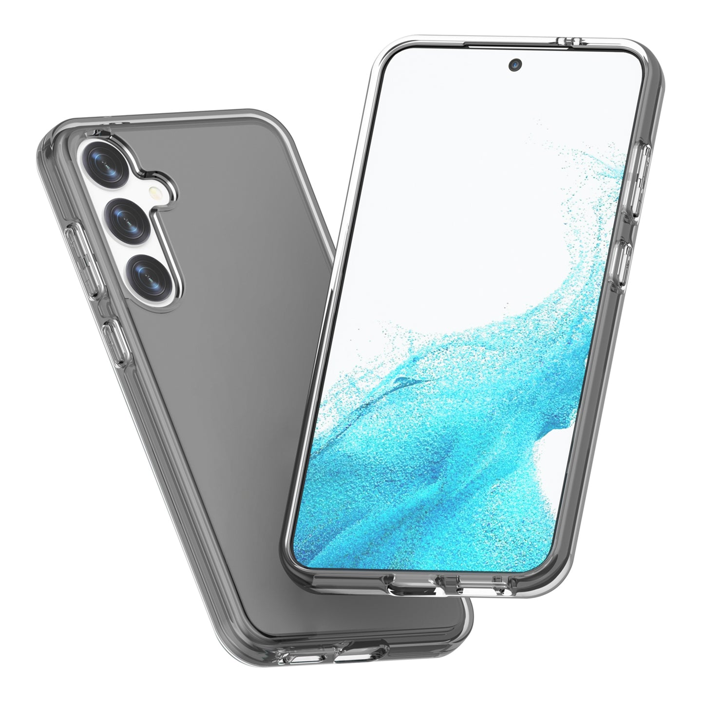 For Samsung Galaxy S24+ Phone Case PC+TPU Ultra Clear Phone Cover - Transparent Black