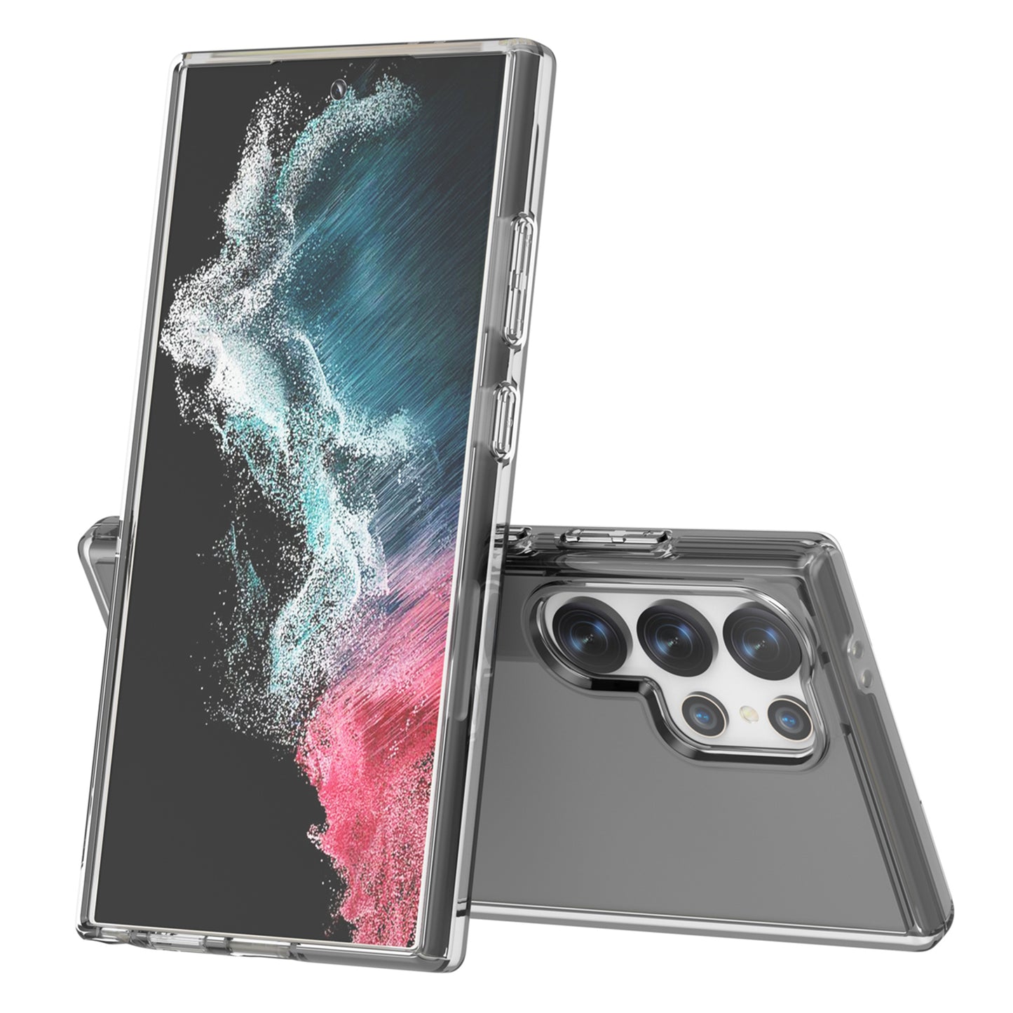 For Samsung Galaxy S24 Ultra Clear Case PC+TPU Anti-scratch Phone Cover - Transparent Black