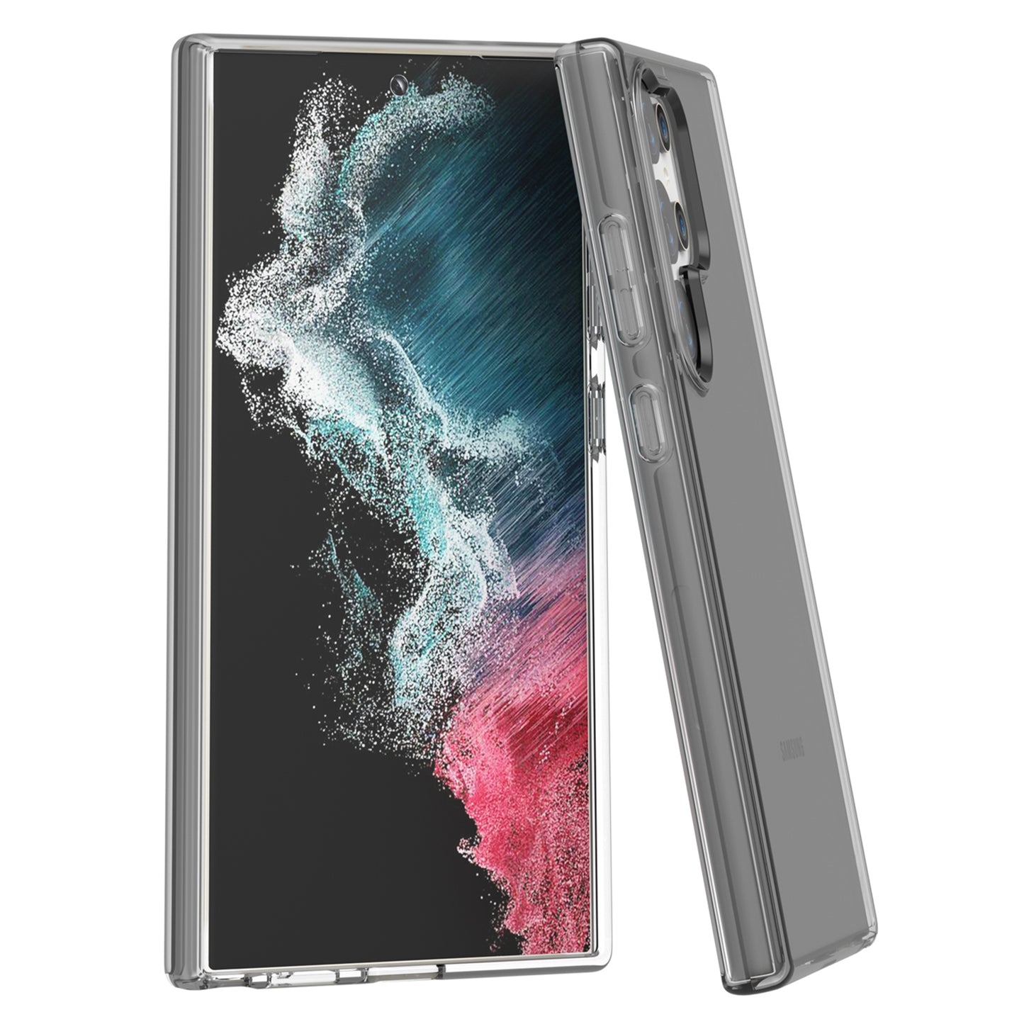 For Samsung Galaxy S24 Ultra Clear Case PC+TPU Anti-scratch Phone Cover - Transparent Black