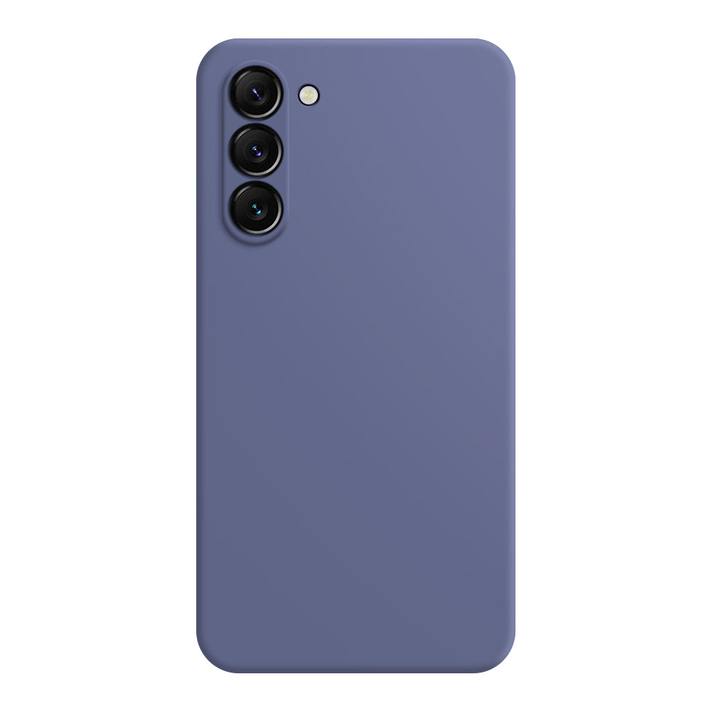 Rubberized Phone Case for Samsung Galaxy S24+ Shell Straight Edge TPU Phone Cover - Grey Blue