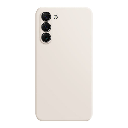 For Samsung Galaxy S24 Case Rubberized TPU Straight Edge Phone Protective Cover - Beige