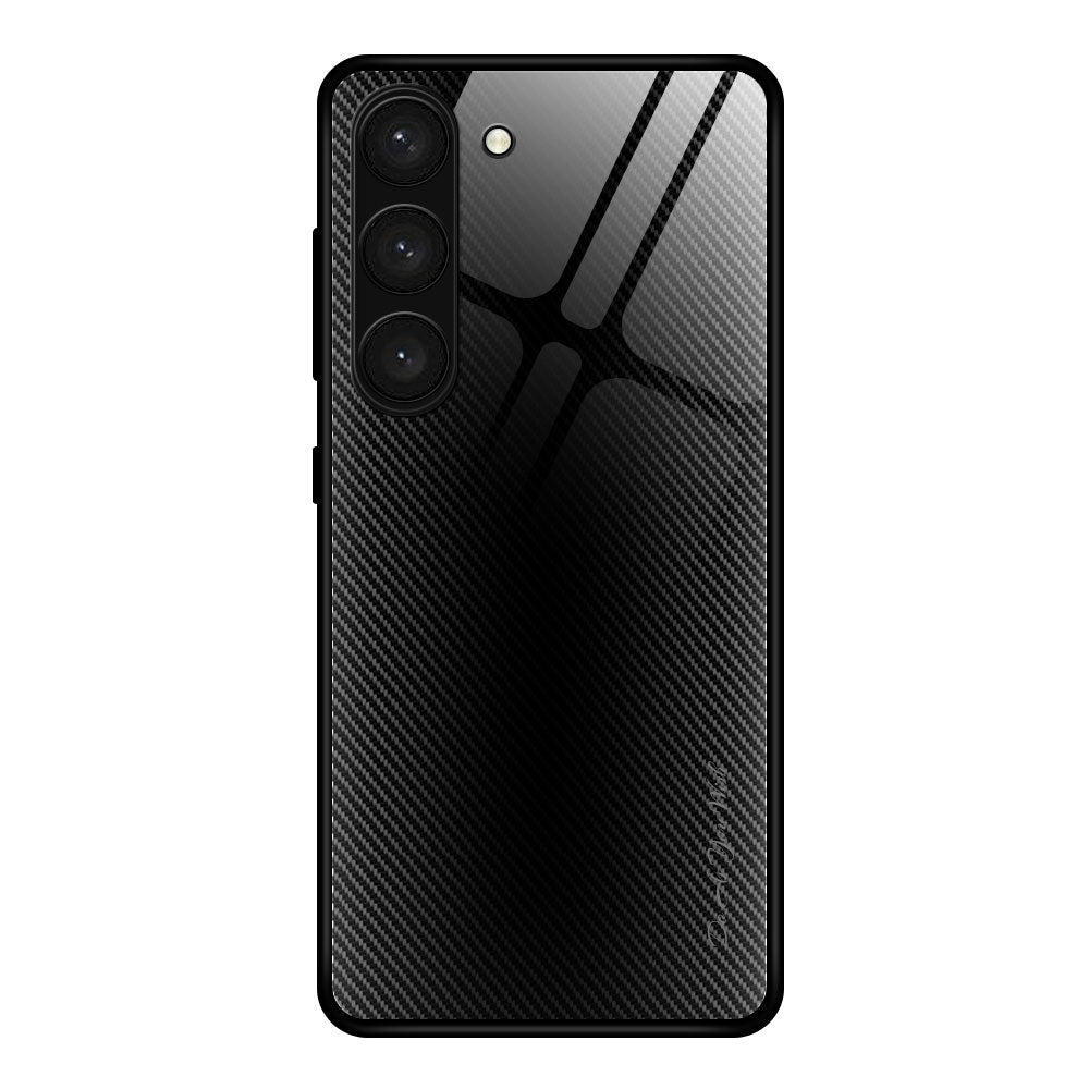 For Samsung Galaxy S24+ Case TPU + Tempered Glass Shell Anti-Scratch Cell Phone Cover - Black