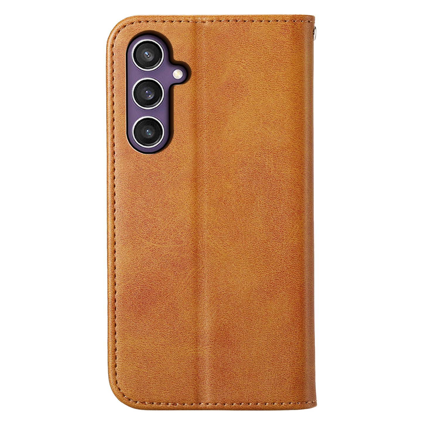 For Samsung Galaxy S24 Case PU Leather Imprinted Smart Phone Protector with Wallet - Yellow