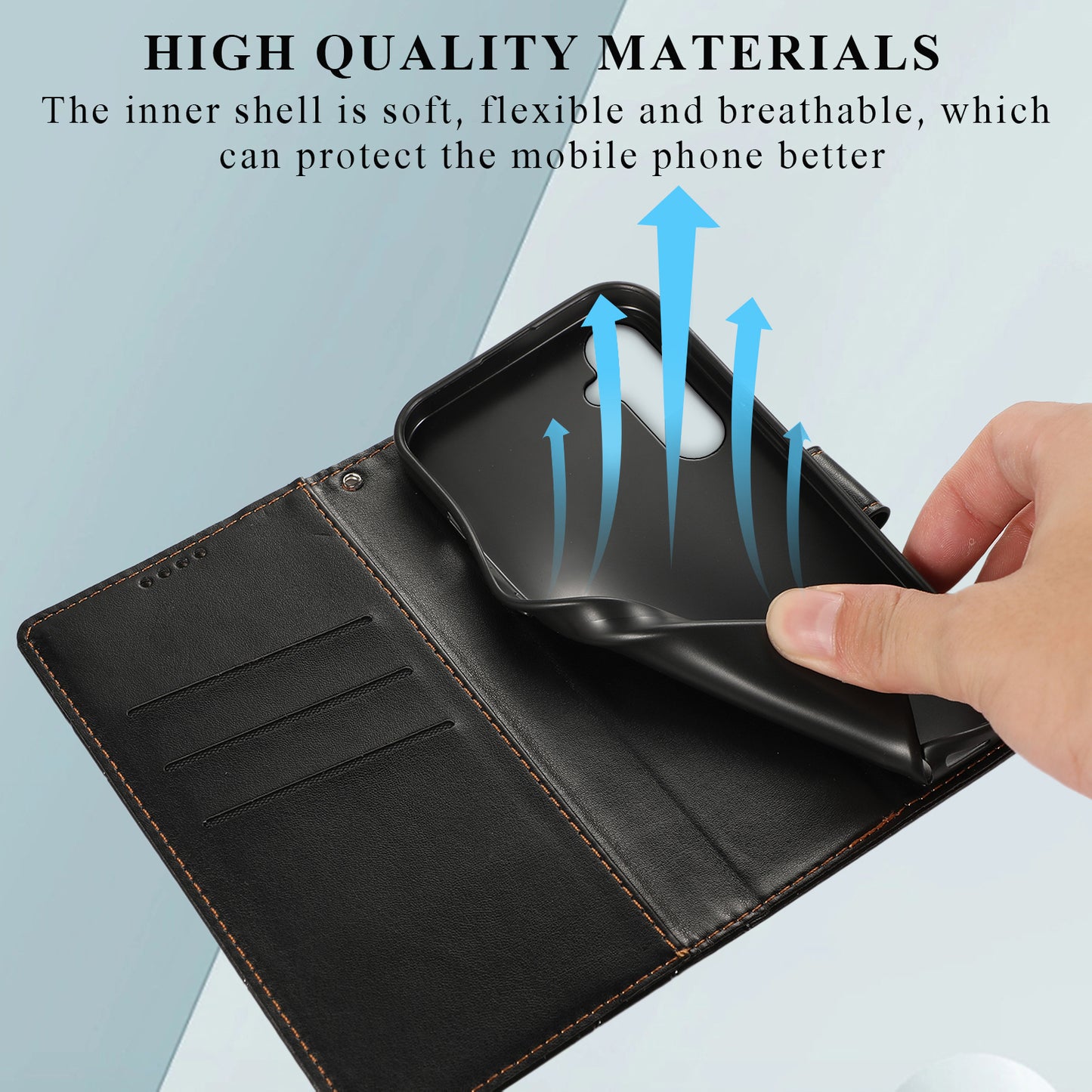 DF-06 For Samsung Galaxy S24 Cell Phone Cases with Strap Imprinted PU Leather Cover - Black