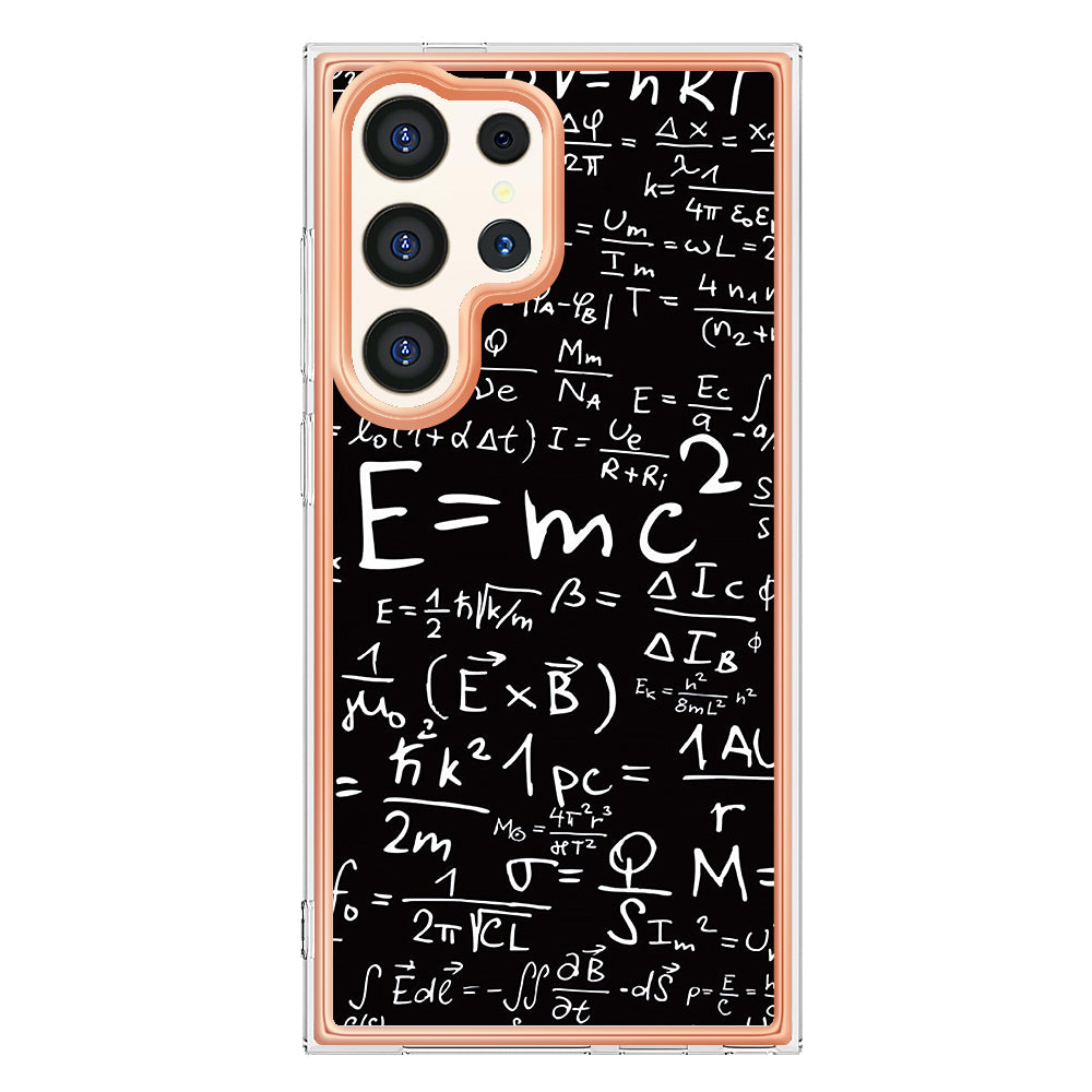 YB IMD Series-19 Style-D For Samsung Galaxy S24 Ultra Phone Case Electroplating Edge 2.0mm TPU Cover - Equation