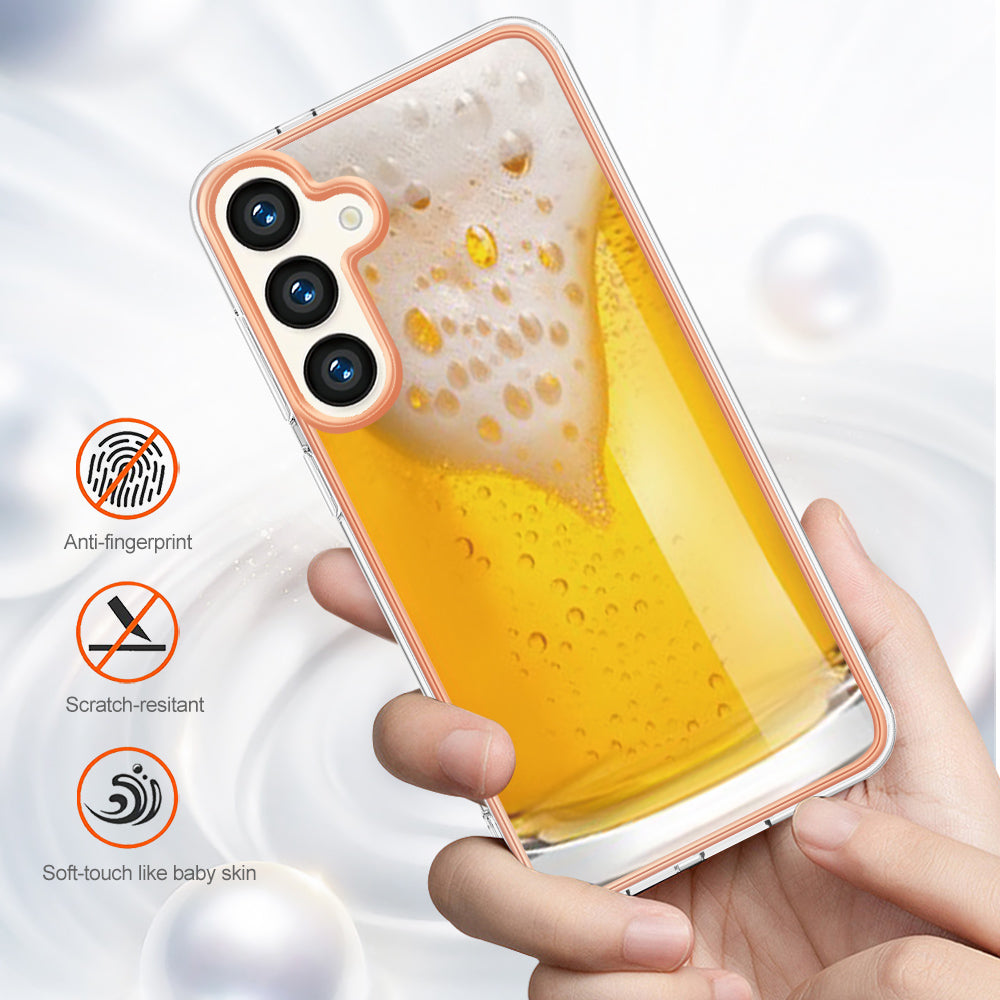 YB IMD Series-19 Style-D For Samsung Galaxy S24+ Plating Cover 2.0mm TPU Soft Phone Case - Beer