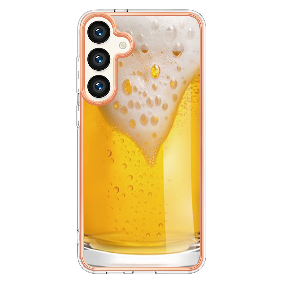 YB IMD Series-19 Style-D For Samsung Galaxy S24+ Plating Cover 2.0mm TPU Soft Phone Case - Beer