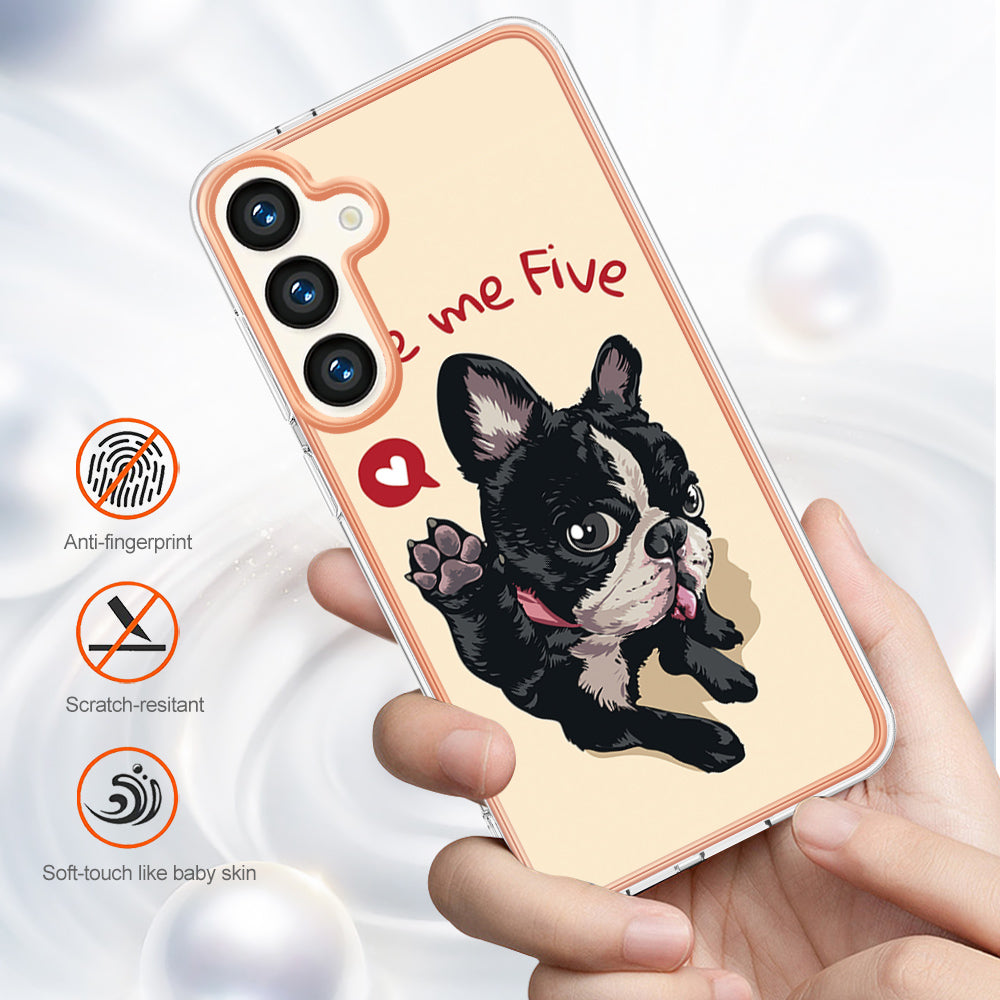 YB IMD Series-19 Style-D For Samsung Galaxy S24+ Plating Cover 2.0mm TPU Soft Phone Case - Dog