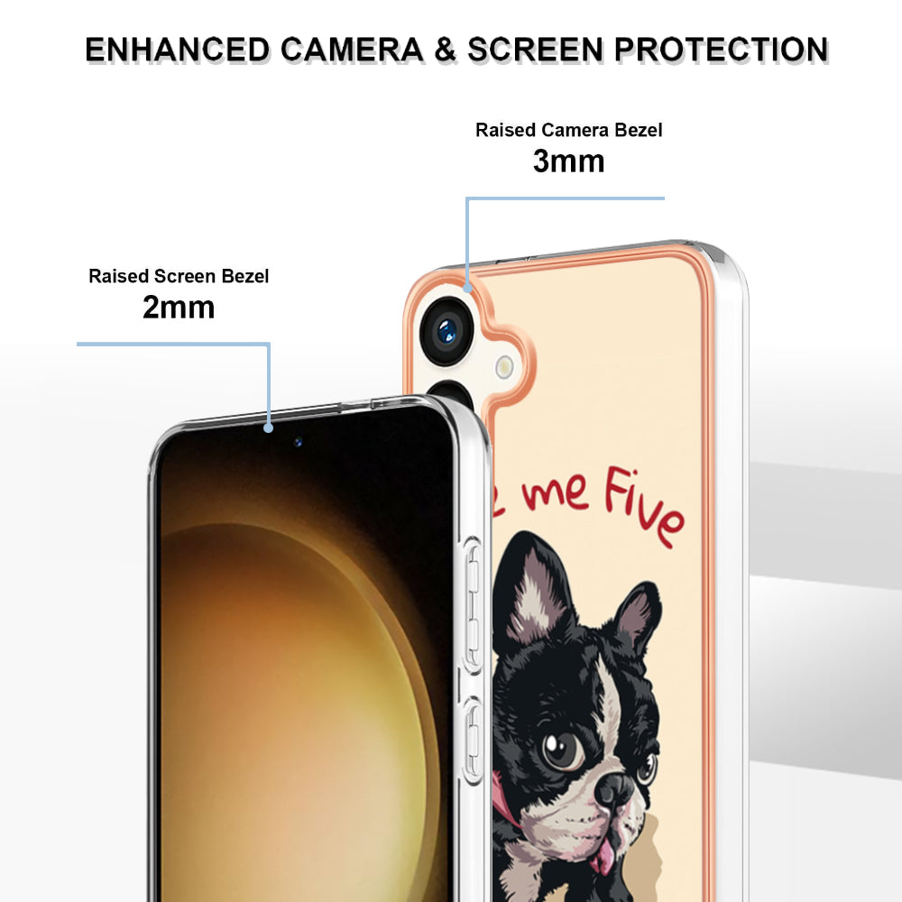 YB IMD Series-19 Style-D For Samsung Galaxy S24+ Plating Cover 2.0mm TPU Soft Phone Case - Dog