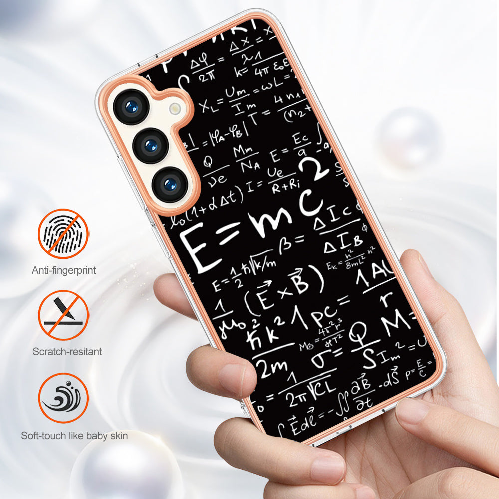 YB IMD Series-19 Style-D For Samsung Galaxy S24+ Plating Cover 2.0mm TPU Soft Phone Case - Equation