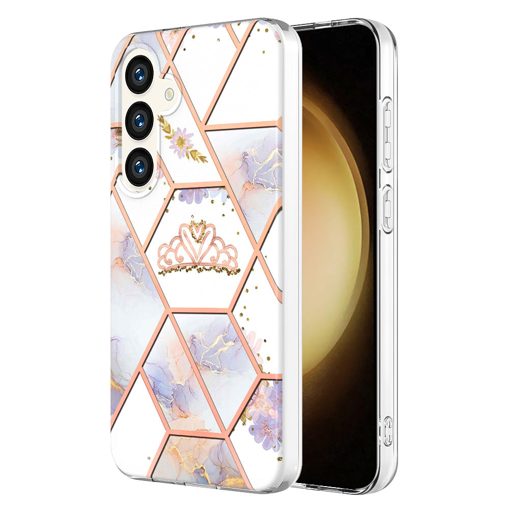 YB IMD Series-1 For Samsung Galaxy S24 Phone Case Pattern TPU Plating Cover - Crown