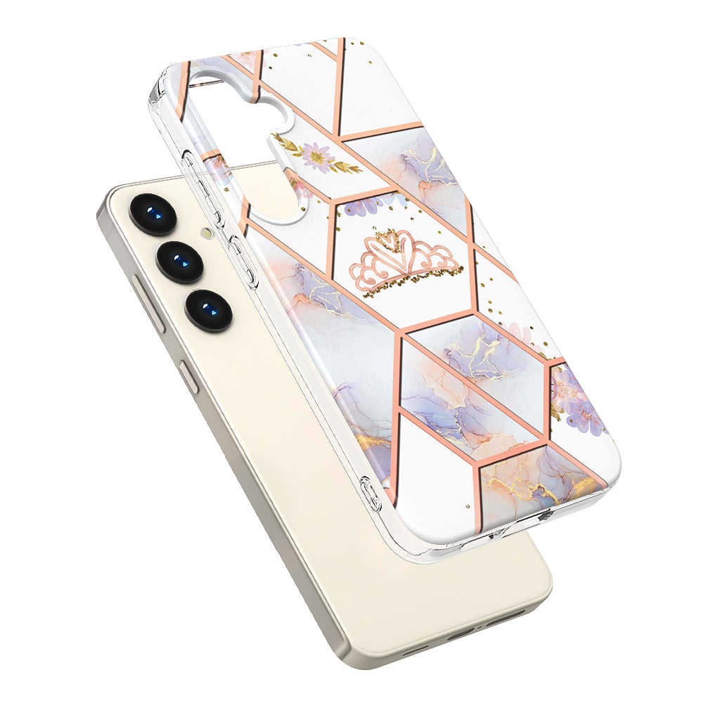 YB IMD Series-1 For Samsung Galaxy S24 Phone Case Pattern TPU Plating Cover - Crown