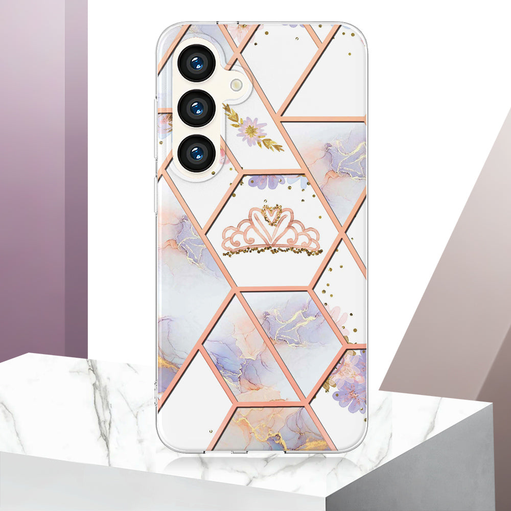YB IMD Series-1 For Samsung Galaxy S24+ TPU Case Pattern Slim Phone Cover - Crown