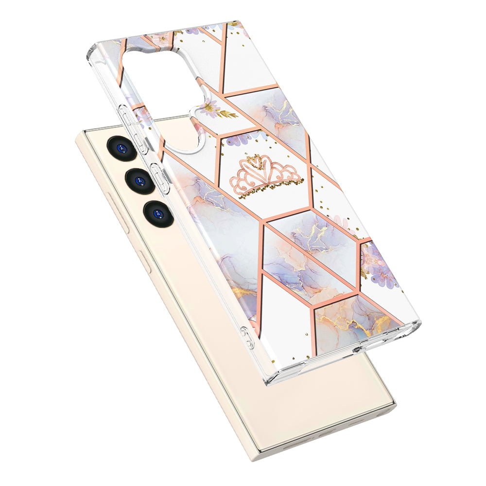 YB IMD Series-1 For Samsung Galaxy S24 Ultra Case Flexible TPU Plating Phone Cover - Crown