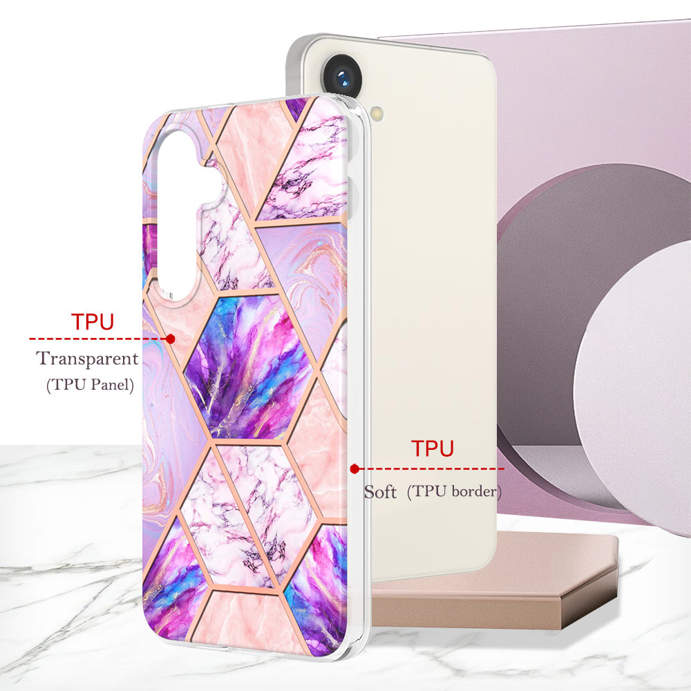 YB IMD Series-3 for Samsung Galaxy S24 Case Double-sided Electroplating Phone Cover - Light Purple