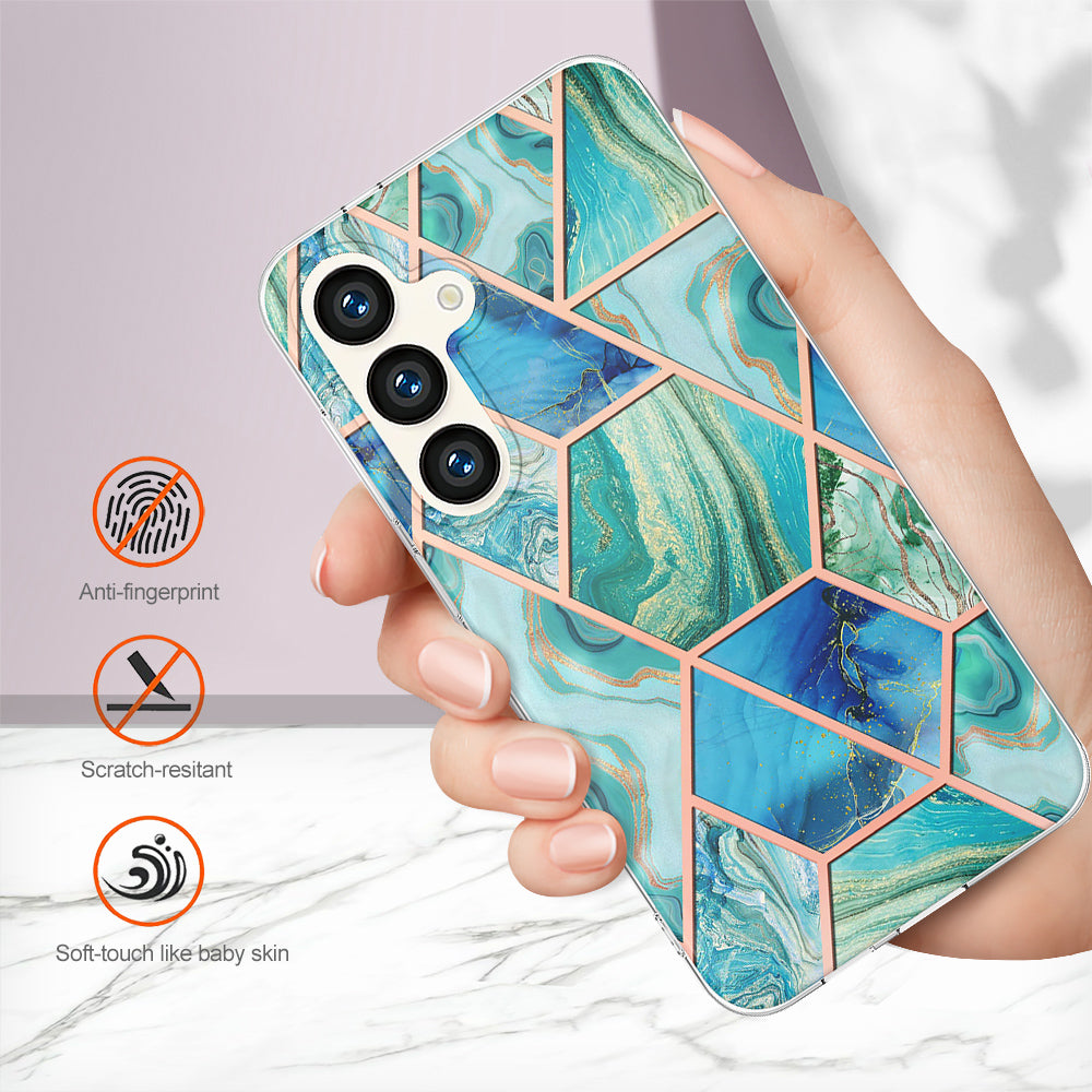 YB IMD Series-3 for Samsung Galaxy S24 Case Double-sided Electroplating Phone Cover - Green