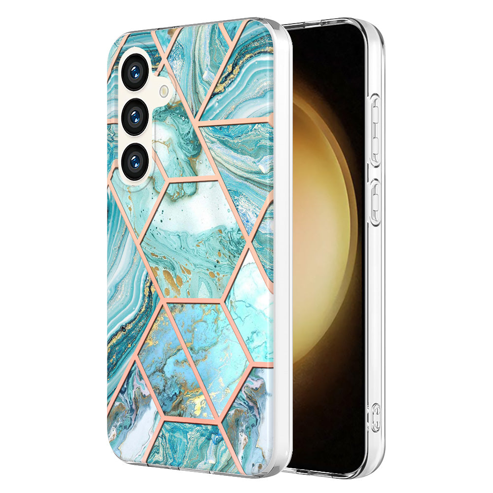 YB IMD Series-3 for Samsung Galaxy S24 Case Double-sided Electroplating Phone Cover - Blue
