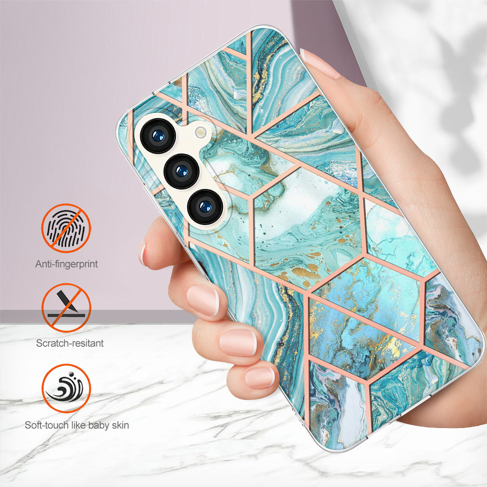 YB IMD Series-3 for Samsung Galaxy S24 Case Double-sided Electroplating Phone Cover - Blue