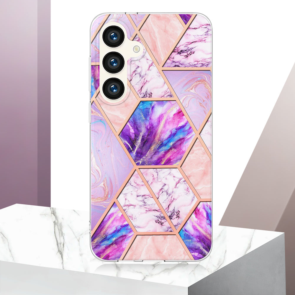 YB IMD Series-3 for Samsung Galaxy S24+ TPU Case Anti-Scratch Plating Phone Cover - Light Purple