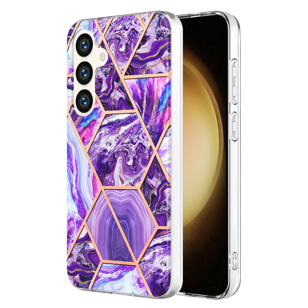 YB IMD Series-3 for Samsung Galaxy S24+ TPU Case Anti-Scratch Plating Phone Cover - Dark Purple