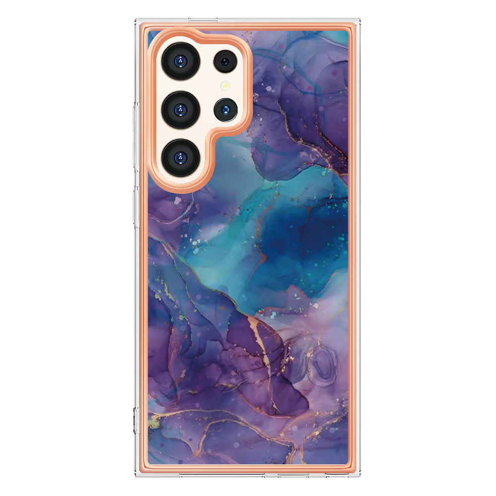 YB IMD Series-16 Style-E For Samsung Galaxy S24 Ultra Electroplating Case Soft 2.0mm TPU Phone Cover - Purple