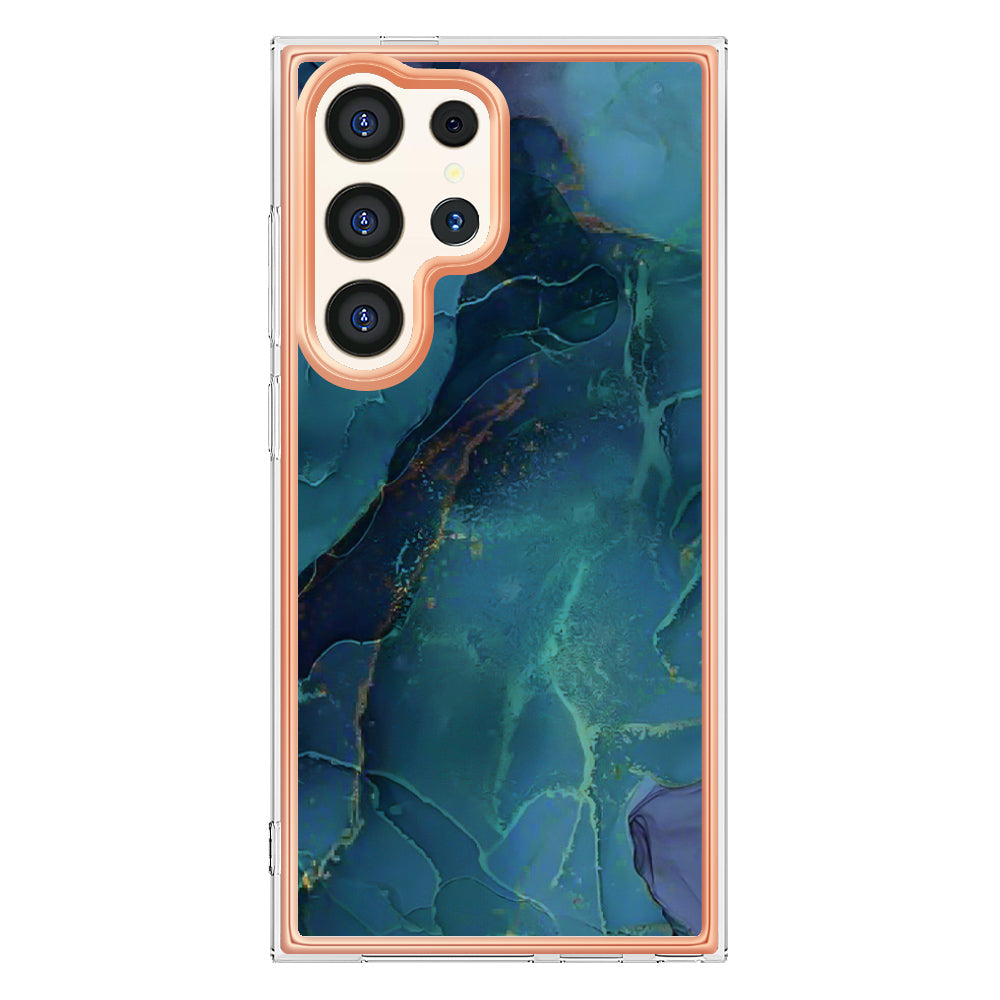 YB IMD Series-16 Style-E For Samsung Galaxy S24 Ultra Electroplating Case Soft 2.0mm TPU Phone Cover - Green