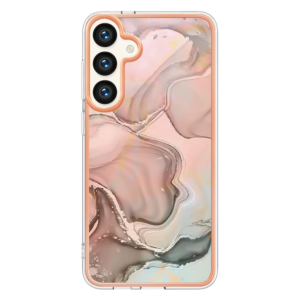 YB IMD Series-16 Style-E For Samsung Galaxy S24+ TPU 2.0mm Phone Case Electroplating Cover - Pink