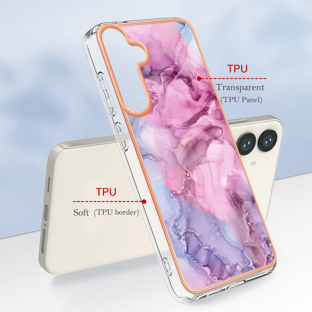 YB IMD Series-16 Style-E For Samsung Galaxy S24+ TPU 2.0mm Phone Case Electroplating Cover - Rose