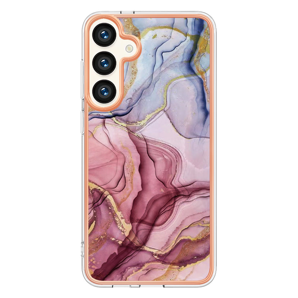 YB IMD Series-16 Style-E For Samsung Galaxy S24+ TPU 2.0mm Phone Case Electroplating Cover - Rose Gold