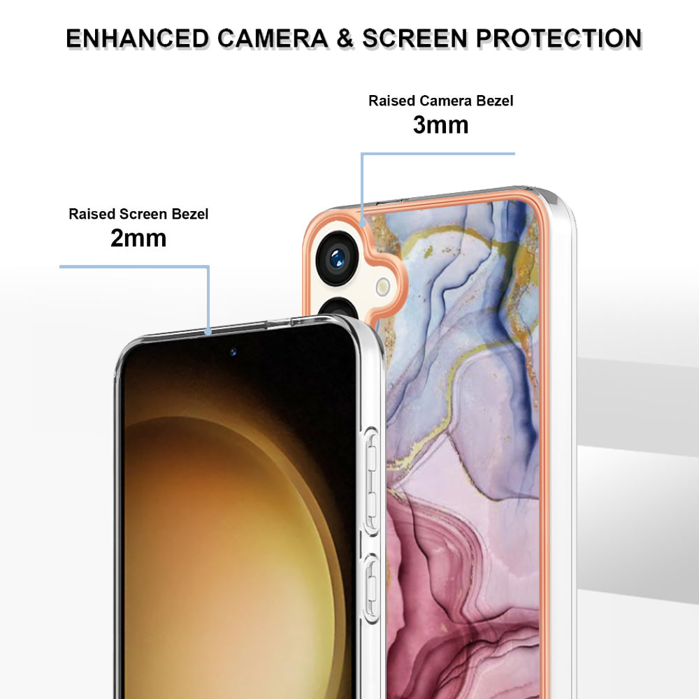 YB IMD Series-16 Style-E For Samsung Galaxy S24+ TPU 2.0mm Phone Case Electroplating Cover - Rose Gold