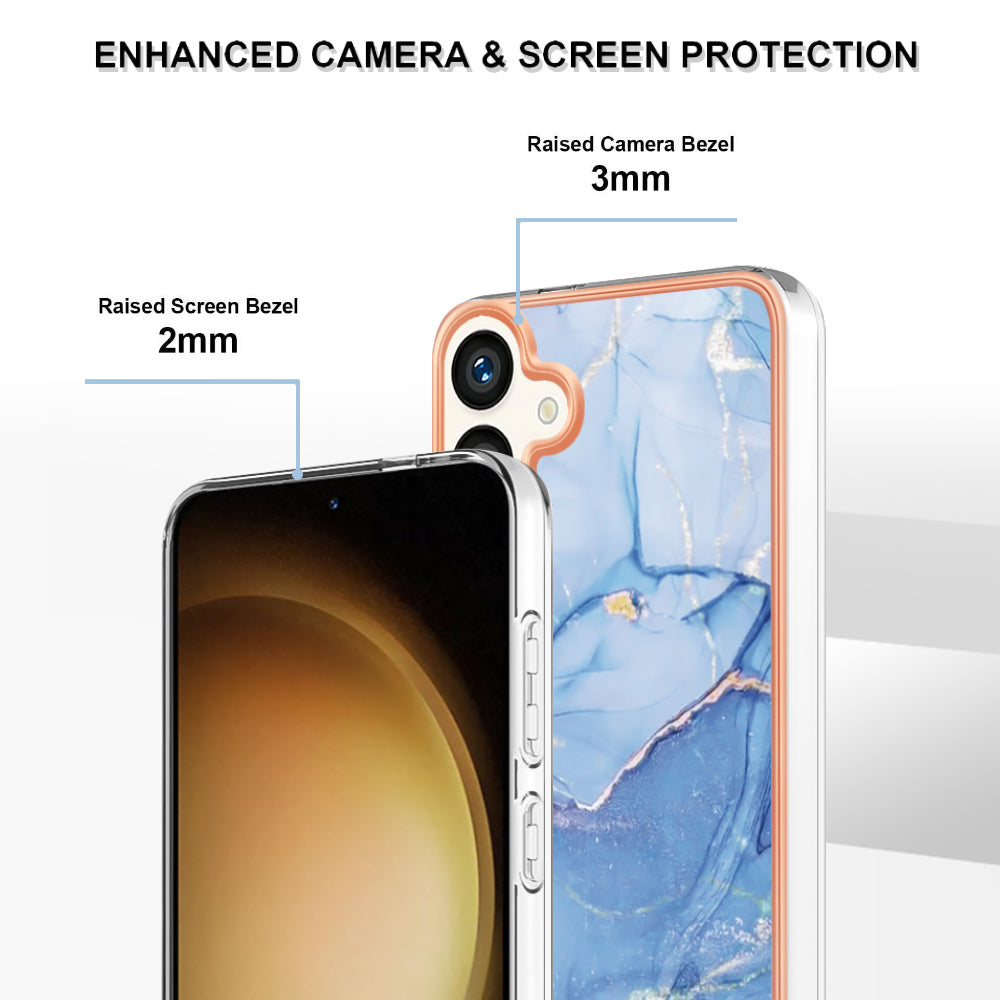 YB IMD Series-16 Style-E For Samsung Galaxy S24+ TPU 2.0mm Phone Case Electroplating Cover - Blue