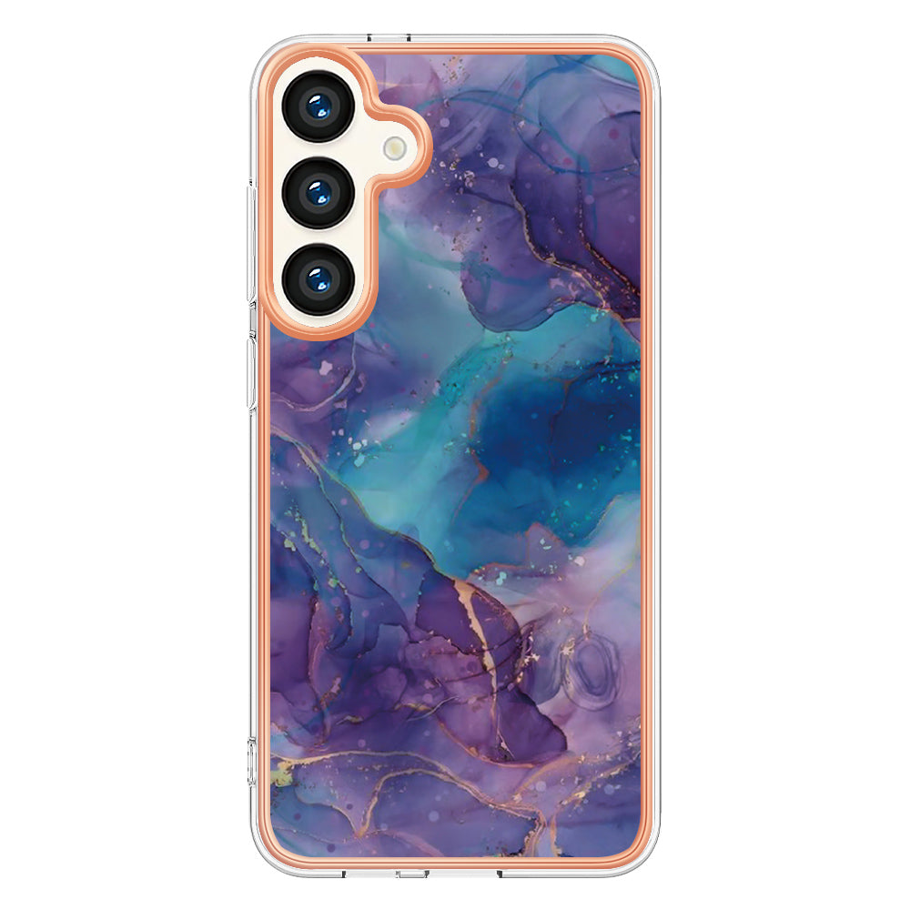YB IMD Series-16 Style-E For Samsung Galaxy S24+ TPU 2.0mm Phone Case Electroplating Cover - Purple