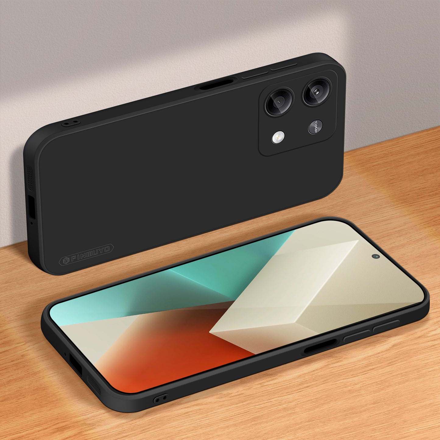 PINWUYO JK Touching Series for Xiaomi Redmi Note 13 5G Case Anti-scratch Soft TPU Cover - Black