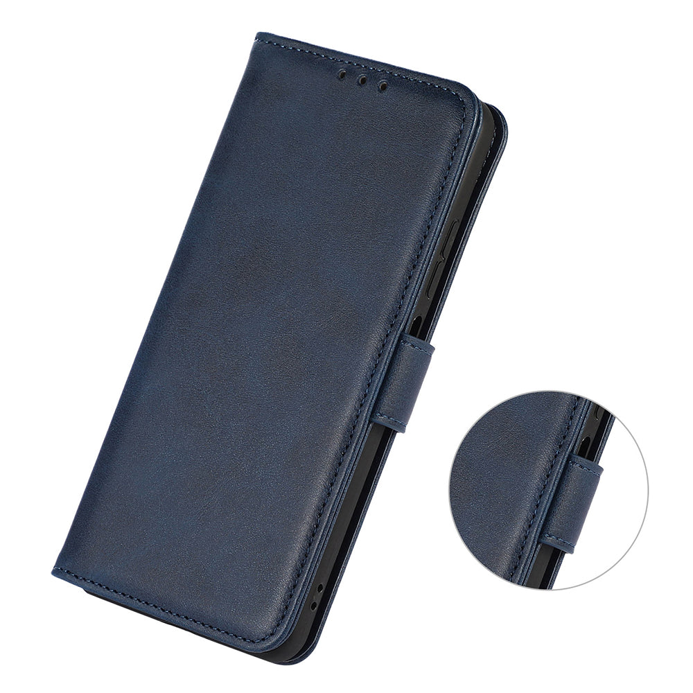 For Xiaomi Redmi Note 13 Pro+ 5G Case Shockproof Cowhide Texture Cell Phone Cover - Blue