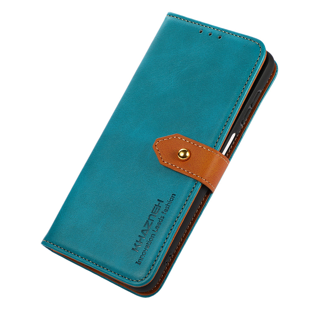 KHAZNEH For Xiaomi Redmi Note 13 Pro+ 5G Cell Phone Case PU Leather Phone Cover Shell - Blue