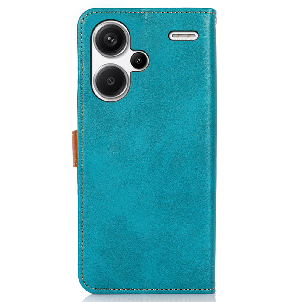 KHAZNEH For Xiaomi Redmi Note 13 Pro+ 5G Cell Phone Case PU Leather Phone Cover Shell - Blue