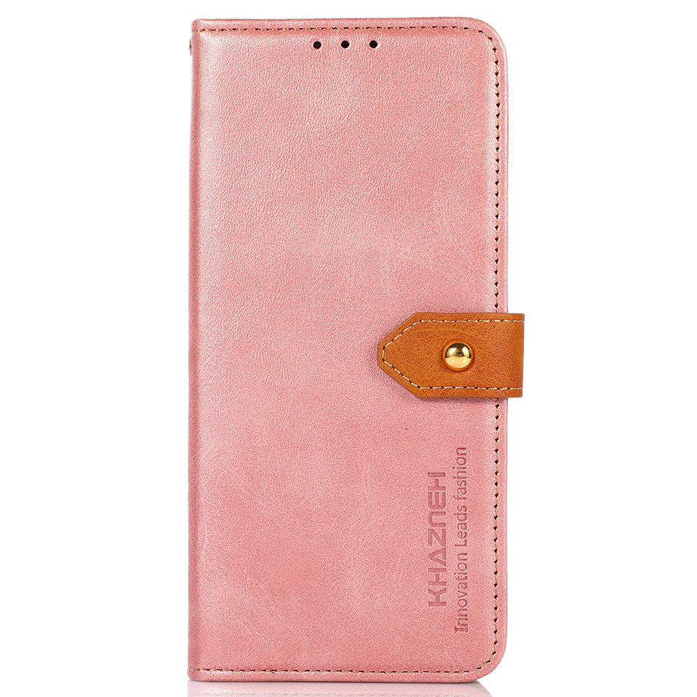 KHAZNEH For Xiaomi Redmi Note 13 Pro+ 5G Cell Phone Case PU Leather Phone Cover Shell - Rose Gold